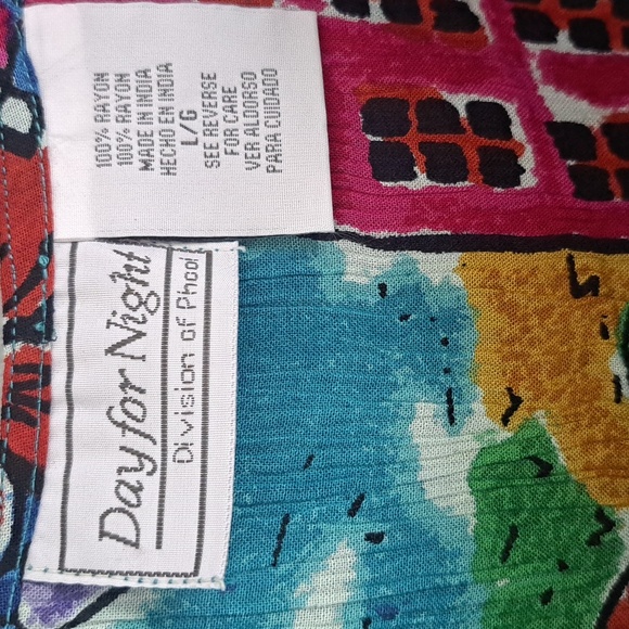 Day For Night Vintage Wide Leg Vacation Romper Jumpsuit #New Sz Large Fun Print - Picture 12 of 12